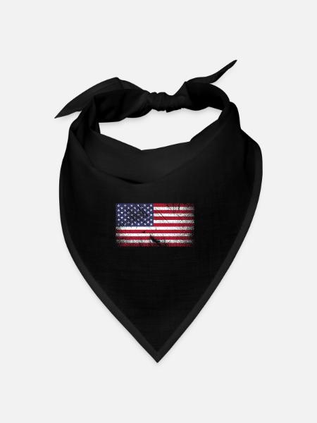 USA Flagge - Vintage Grunge - Bandana Dreieckstuch - Schwarz