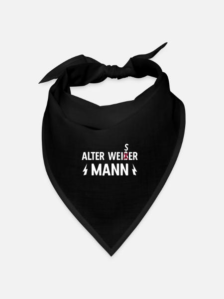 Alter weißer Mann weise klug Opa Großvater - Bandana Dreieckstuch - Schwarz
