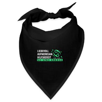 Sternzeichen Krebs - Eigenschaften - Bandana Dreieckstuch - Schwarz - Vorne