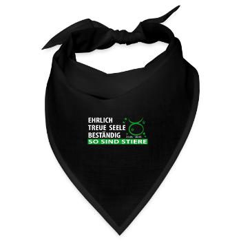 Sternzeichen Stier - Eigenschaften - Bandana Dreieckstuch - Schwarz - Vorne