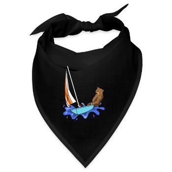 Seglen Segelboot Segler - Bandana Dreieckstuch - Schwarz - Vorne