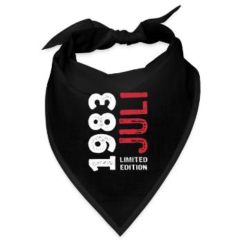 Limited Edition Juli 1983 - Geburtstag - Geschenk - Bandana Dreieckstuch - Schwarz - Vorne