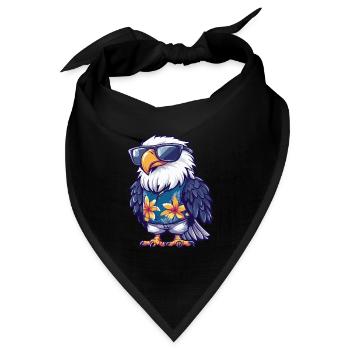Adler Comic Lustig Sommer - Bandana Dreieckstuch - Schwarz - Vorne