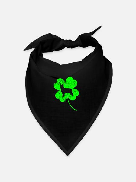 Deutsch-Schäferhund St.Patrick's Day Kleeblatt - Bandana Dreieckstuch - Schwarz