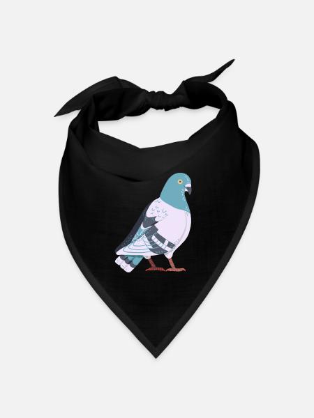 Taube - Bandana Dreieckstuch - Schwarz