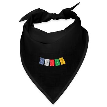 OM MA NI PADME HUM - Prayer Flags 5 - Bandana Dreieckstuch - Schwarz - Vorne