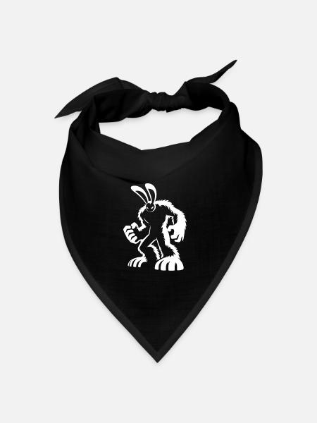 Starkes Kaninchen für Bodybuilder und Nagetier-Fan - Bandana Dreieckstuch - Schwarz