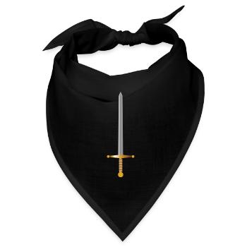 knight ritter sword schwert armor184 - Bandana Dreieckstuch - Schwarz - Vorne