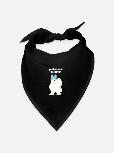 Seidenhuhn Mama Huhn - Bandana Dreieckstuch - Schwarz