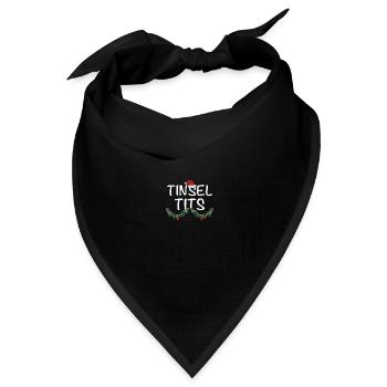 Jingle Balls And Tinsel Tits Funny Matching Christ - Bandana Dreieckstuch - Schwarz - Vorne