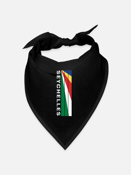 Seychellen Landesfarbe in Streifen - Bandana Dreieckstuch - Schwarz