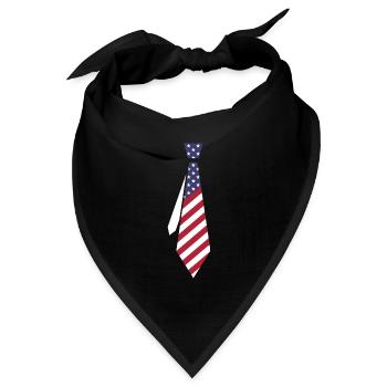 Krawatte USA - Bandana Dreieckstuch - Schwarz - Vorne