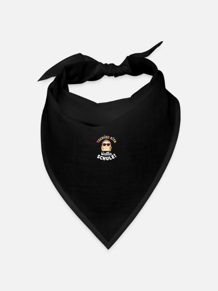 Tschüss Kita Hallo Schule! Abschiedsgeschenk Kita - Bandana Dreieckstuch - Schwarz