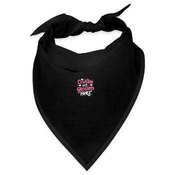 Cousine Herz Liebe Familie Dankbarkeit Bond - Bandana Dreieckstuch - Schwarz - Vorne