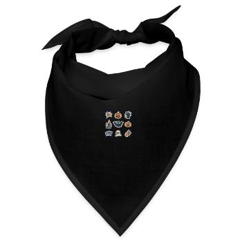 Holloween Lustige Ikonen - Bandana Dreieckstuch - Schwarz - Vorne