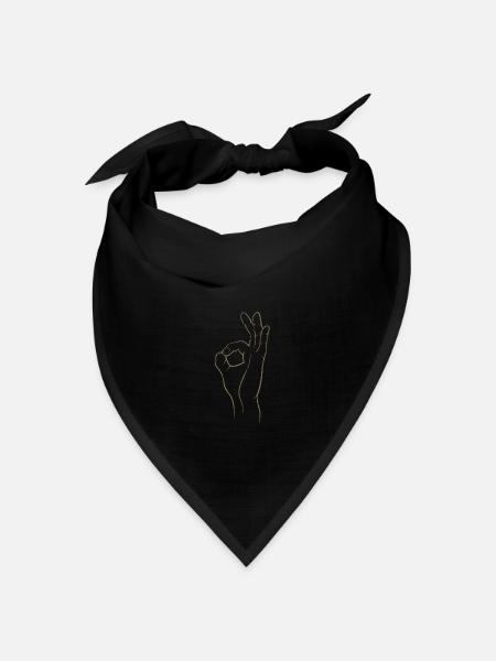 Perfekt! Super! Exzellent! - Hand im Loch - Bandana Dreieckstuch - Schwarz