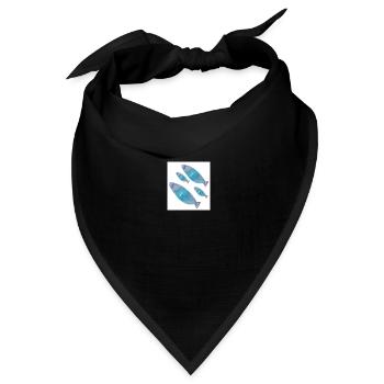 Fische - Bandana Dreieckstuch - Schwarz - Vorne