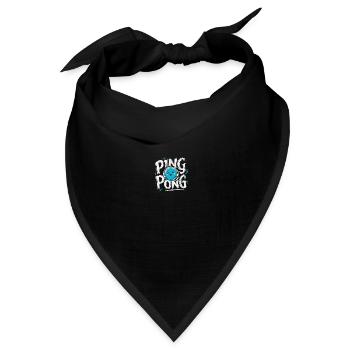 Ping-Pong-Junge Tischtennis Fanartikel Spiel Spaß - Bandana Dreieckstuch - Schwarz - Vorne