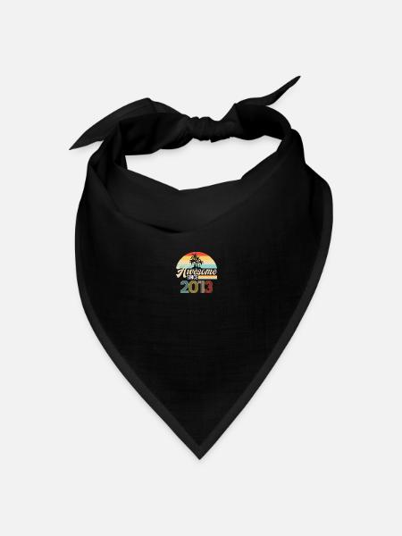 Vintage Awesome Since2013 Geburtstag Retro seashel - Bandana Dreieckstuch - Schwarz
