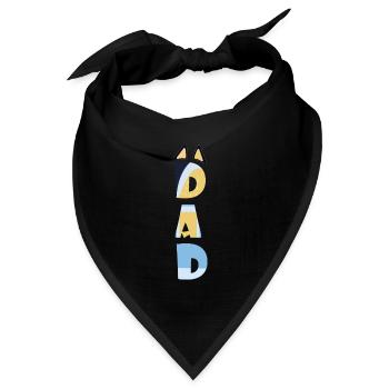 FUNNY BLUE PAPA-MUM Väter Geschenk tag - Bandana Dreieckstuch - Schwarz - Vorne
