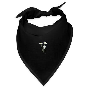 Blumen Blume Blau - Bandana Dreieckstuch - Schwarz - Vorne