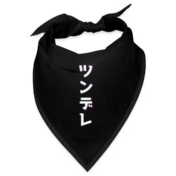 Tsundere in Katakana (Japanisch) - Bandana Dreieckstuch - Schwarz - Vorne