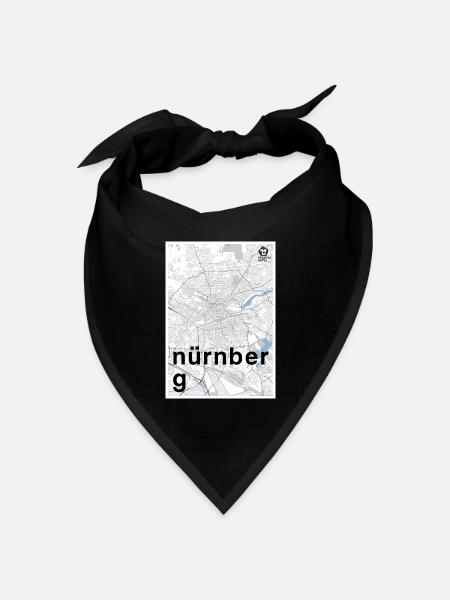 Nürnberg Hipster Stadt Karte schwarz weiß - Bandana Dreieckstuch - Schwarz