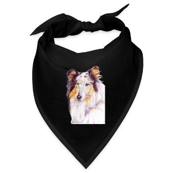 Collie Bluemerle - Bandana Dreieckstuch - Schwarz - Vorne