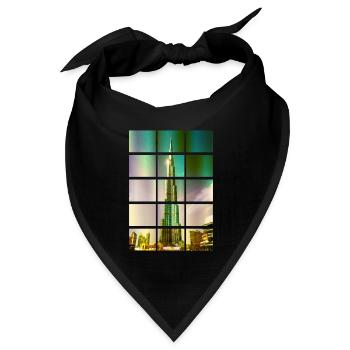 Dubai Burj Khalifa Vereinigte Arabische Emirate - Bandana Dreieckstuch - Schwarz - Vorne