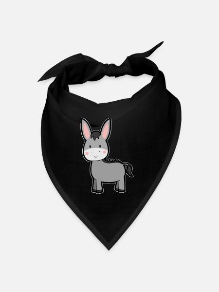 Esel - Bandana Dreieckstuch - Schwarz