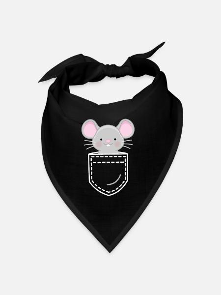Maus Mäuse - Bandana Dreieckstuch - Schwarz