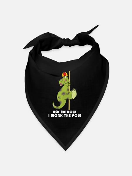 Frag mich, wie ich arbeite Die Stange Feuerwehrman - Bandana Dreieckstuch - Schwarz