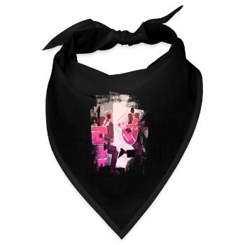 Musik Retro Heavy Metal Hard Rock Punk Vinyl Pop - Bandana Dreieckstuch - Schwarz - Vorne