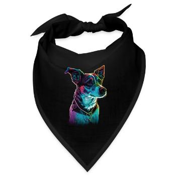 Jack Russell 80s - Bandana Dreieckstuch - Schwarz - Vorne