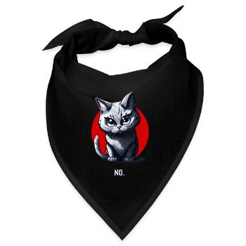 Dein Nein Statement im Katzendesign - Bandana Dreieckstuch - Schwarz - Vorne