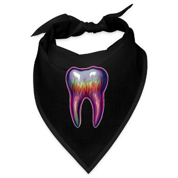 Auffälliger Zahn - Bandana Dreieckstuch - Schwarz - Vorne