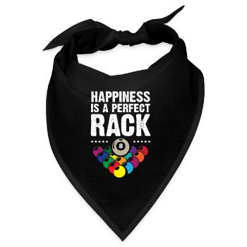 Happiness Is A Perfect Rack Billiards - Bandana Dreieckstuch - Schwarz - Vorne