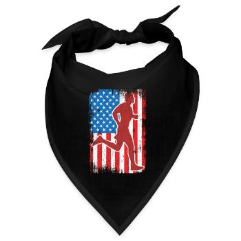 4. Juli USA Laufen - Bandana Dreieckstuch - Schwarz - Vorne