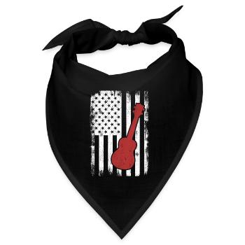 US Ukulele Spieler - Bandana Dreieckstuch - Schwarz - Vorne