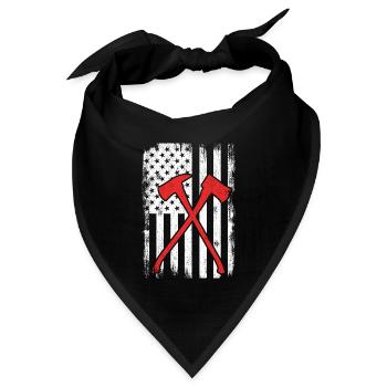 USA Feuerwehr - Bandana Dreieckstuch - Schwarz - Vorne