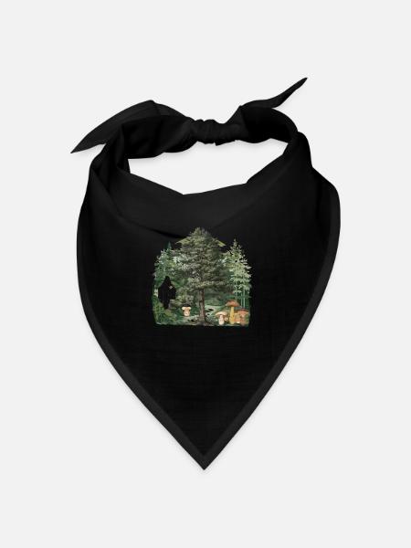 Waldbewohner Geist Pilze Gespenst Naturliebhaber - Bandana Dreieckstuch - Schwarz