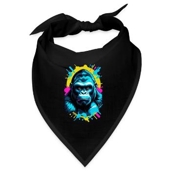 Gorilla mit Goldkette - Bandana Dreieckstuch - Schwarz - Vorne