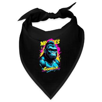 Gorilla mit Goldkette - Bandana Dreieckstuch - Schwarz - Vorne