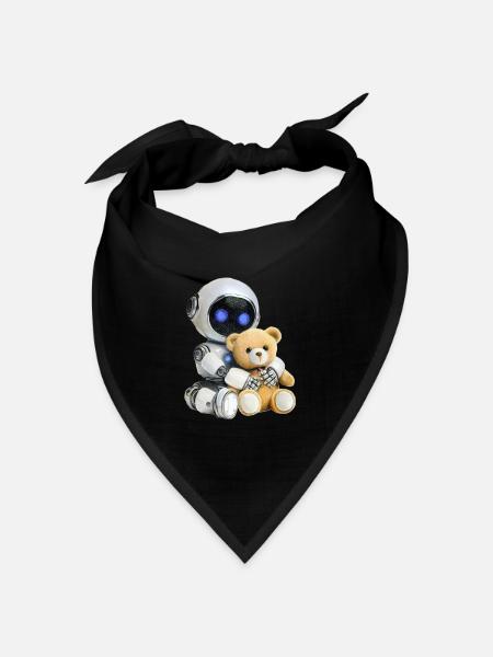 Roboter Teddy - Bandana Dreieckstuch - Schwarz