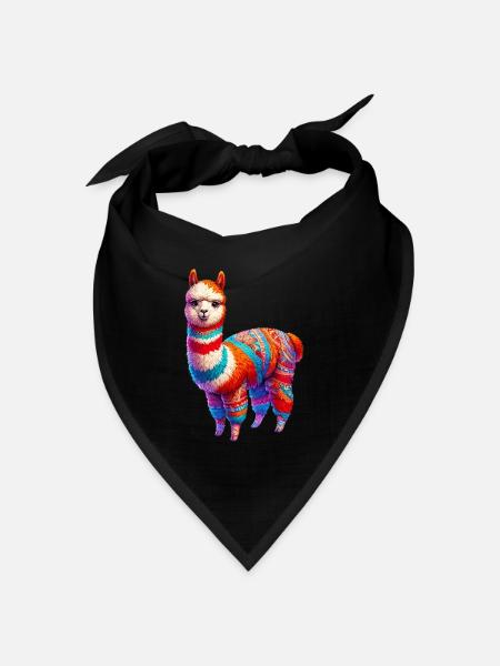 Alpaka - Bandana Dreieckstuch - Schwarz