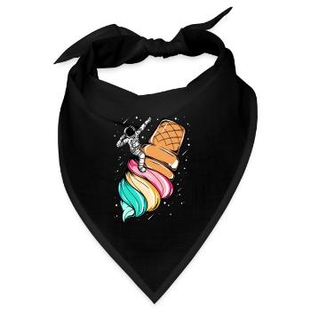 Weltraum-Eis-Astronaut - Bandana Dreieckstuch - Schwarz - Vorne