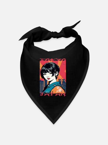 Tokyo Japan - Bandana Dreieckstuch - Schwarz