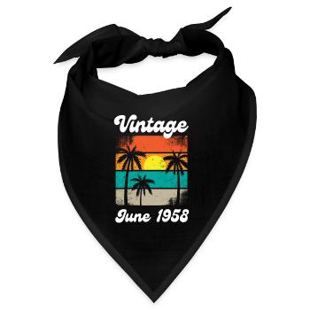 Juni 1958 Geburtstag 1958 Retro 1958 Juni 1958 - Bandana Dreieckstuch - Schwarz - Vorne
