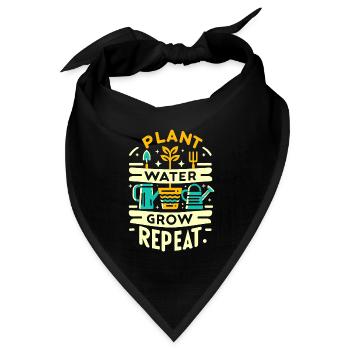 Pflanze Wasser Wachsen Wiederholen - Bandana Dreieckstuch - Schwarz - Vorne