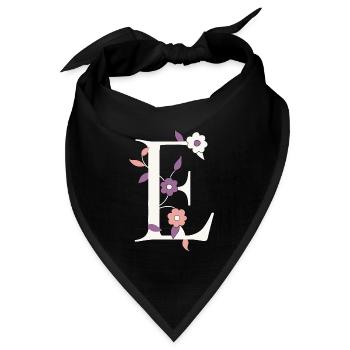 Buchstabe E Monogramm Retro - Bandana Dreieckstuch - Schwarz - Vorne